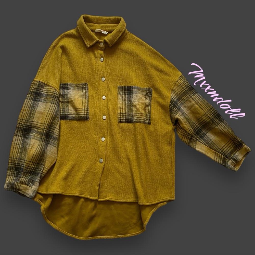 oversize reworked plaid shacket